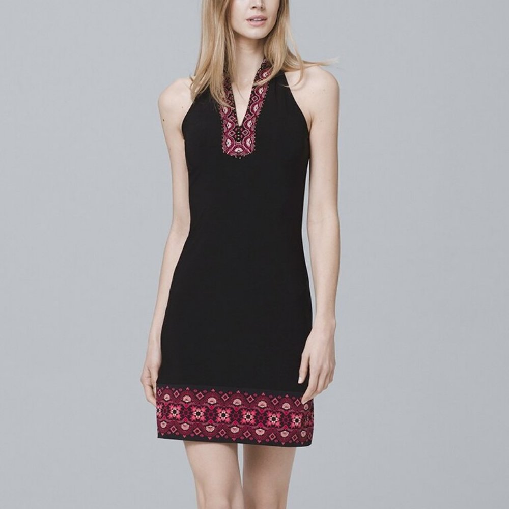 WHBM Embroidered Collar Dress